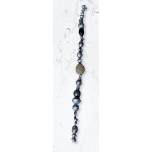 Otazu Vintage Stone, Silver, And Swarovski  "Seriously You Rock"  18.5" Necklace